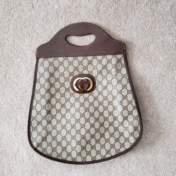 Gucci Handbags - Brown Vintage Gucci Shopper Tote Handbag